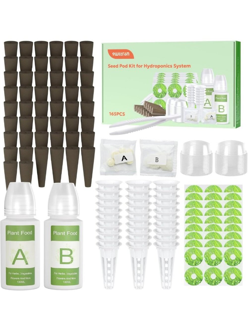 165 Pcs Hydroponic Seed Pod Kit for Indoor Herb Garden - Grow Any Plant Easily!